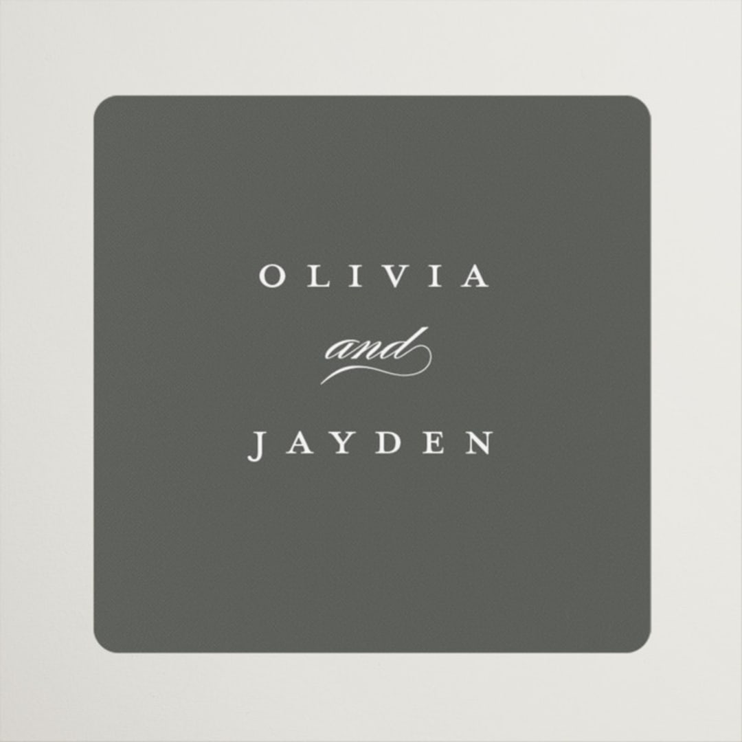 "raffiné" - Wedding Favor Stickers in Obsidian by Benita Crandall - Front
