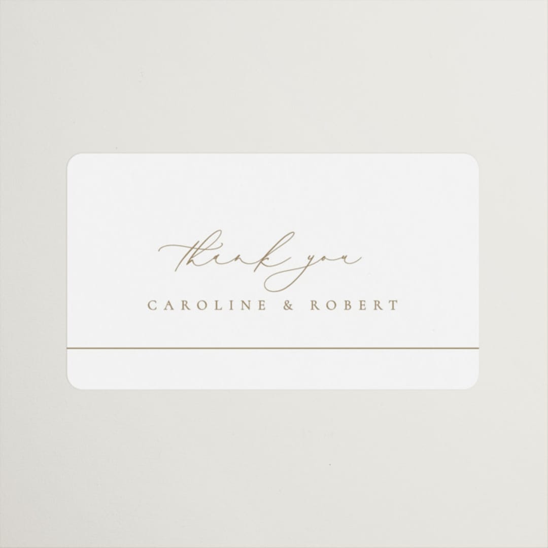 "London" - Wedding Favor Stickers in Brass by Kelly Schmidt - Front