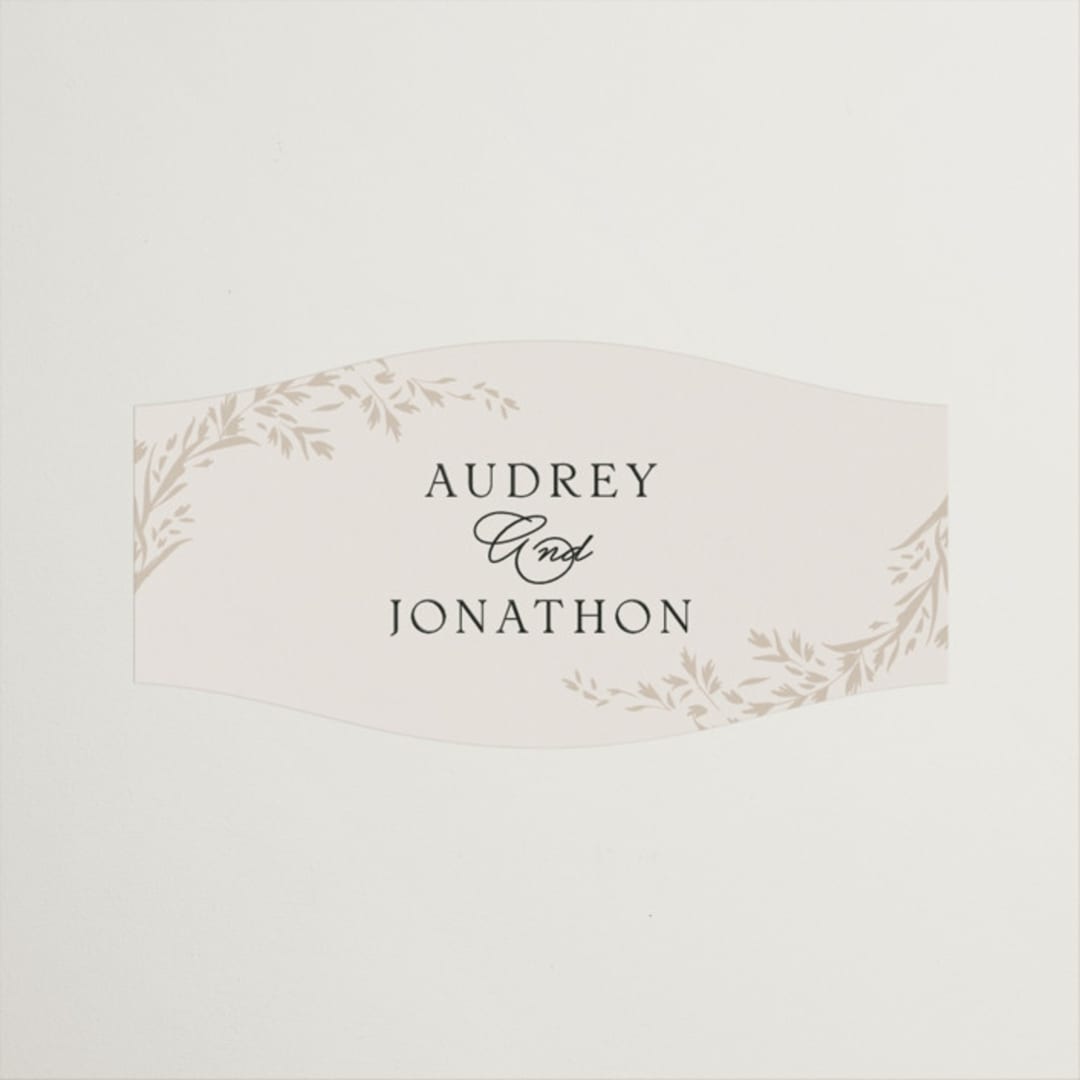 "Trailing Vines" - Wedding Favor Stickers in Almond by Erin L. Wilson - Front