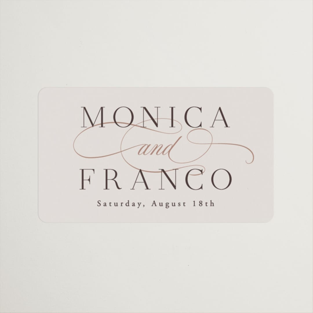 "And Centered" - Wedding Favor Stickers in Cream by Hooray Creative - Front