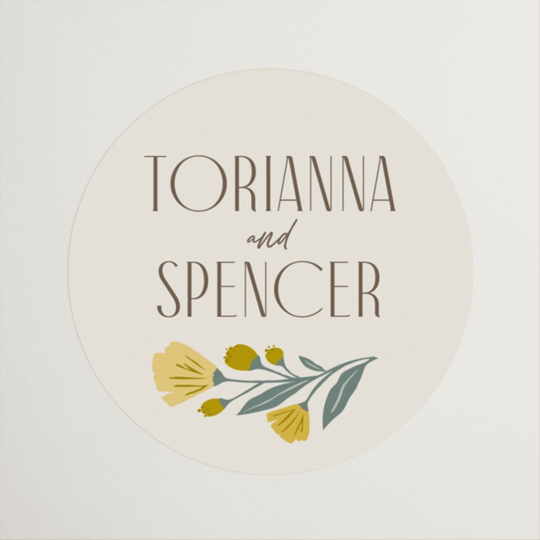 "storybook garden" - Wedding Favor Stickers in Buttercup by Karidy Walker - Front