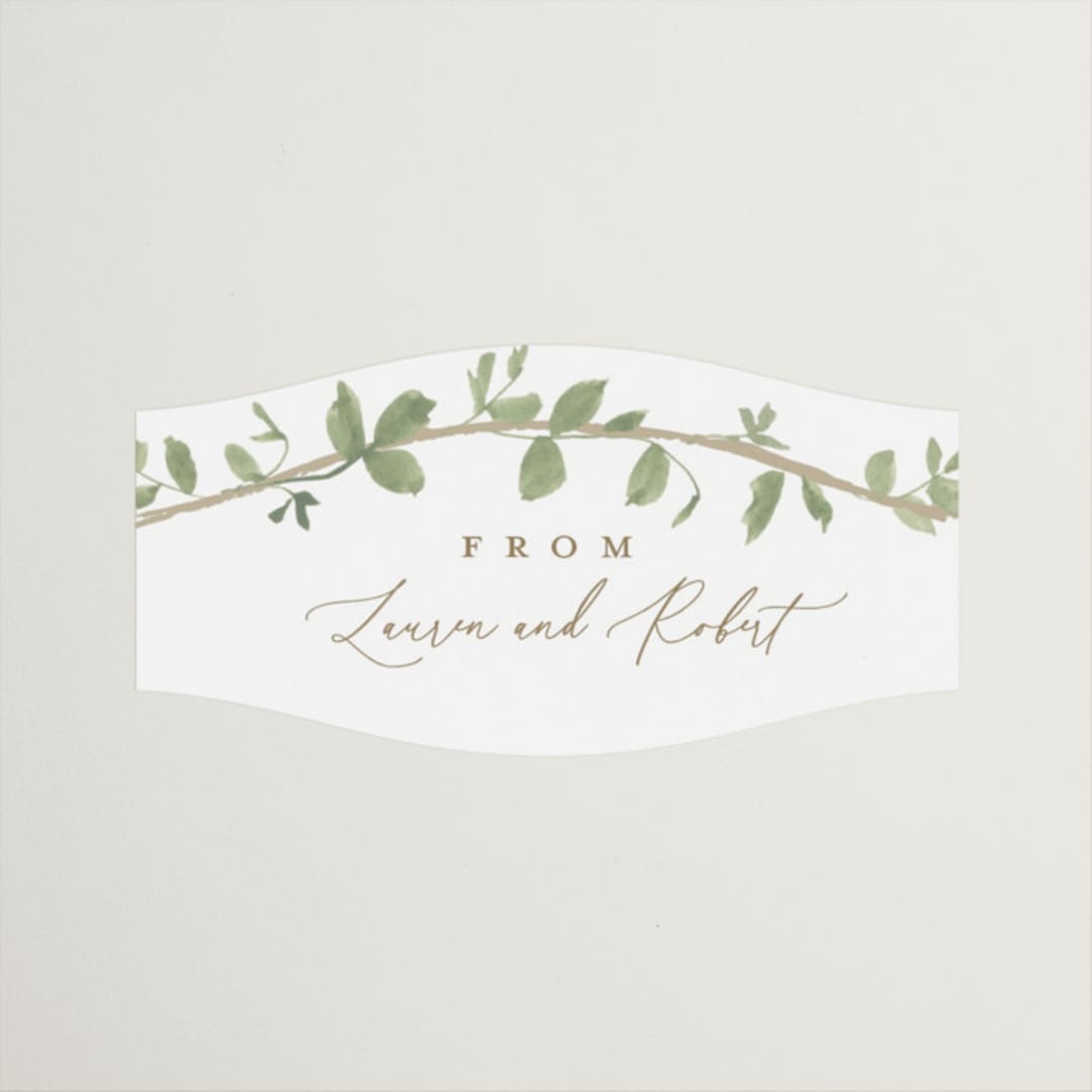 "Canopy" - Wedding Favor Stickers in Ivy by Everett Paper Goods - Front