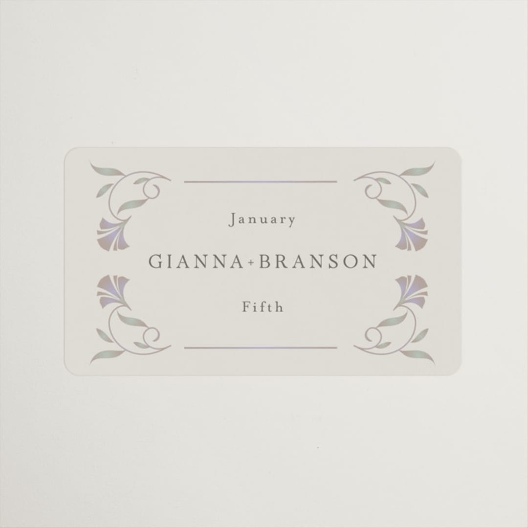 "Deco Nouveau" - Wedding Favor Stickers in Vanilla by Lori Wemple - Front