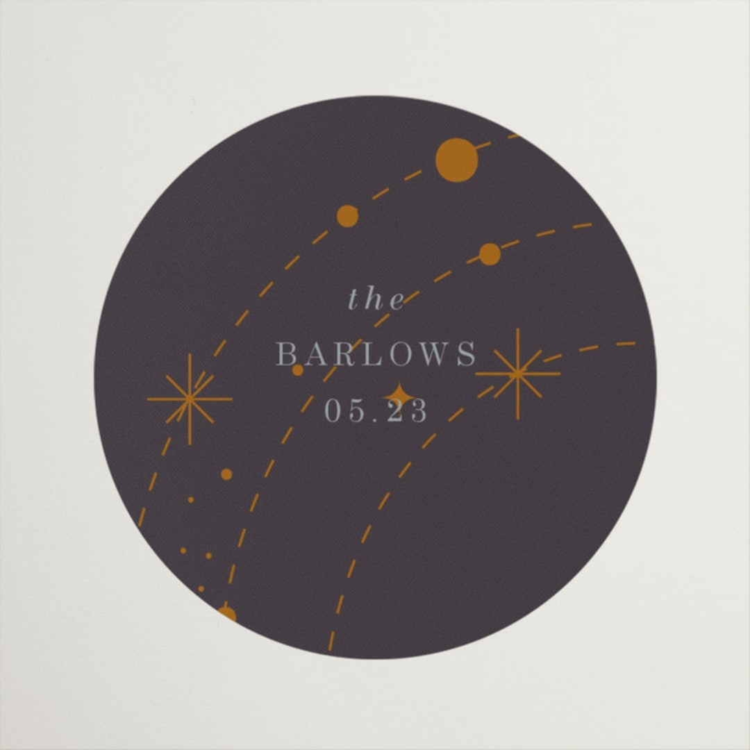 "North" - Wedding Favor Stickers in Twilight by Baumbirdy - Front