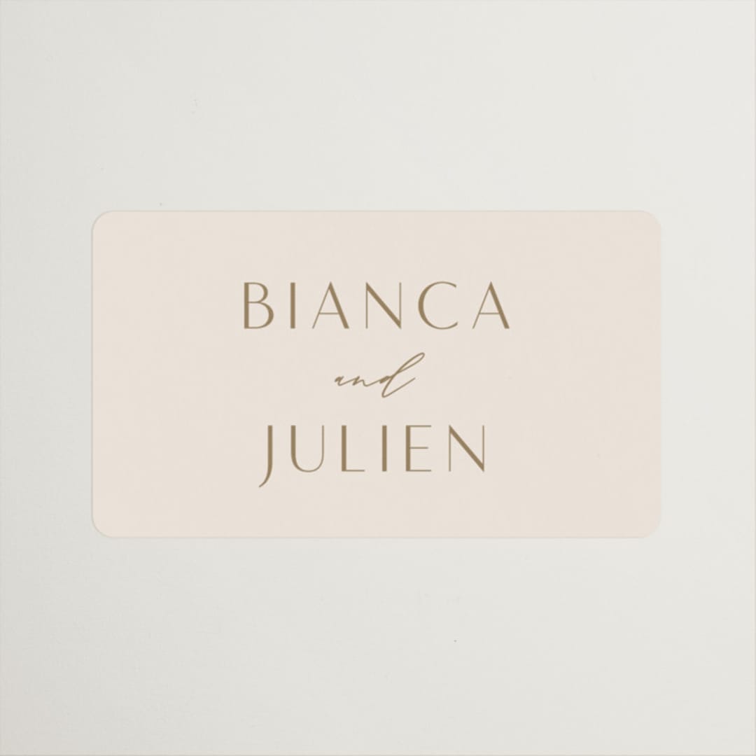 "Soleil" - Wedding Favor Stickers in Latte by Kristie Kern - Front