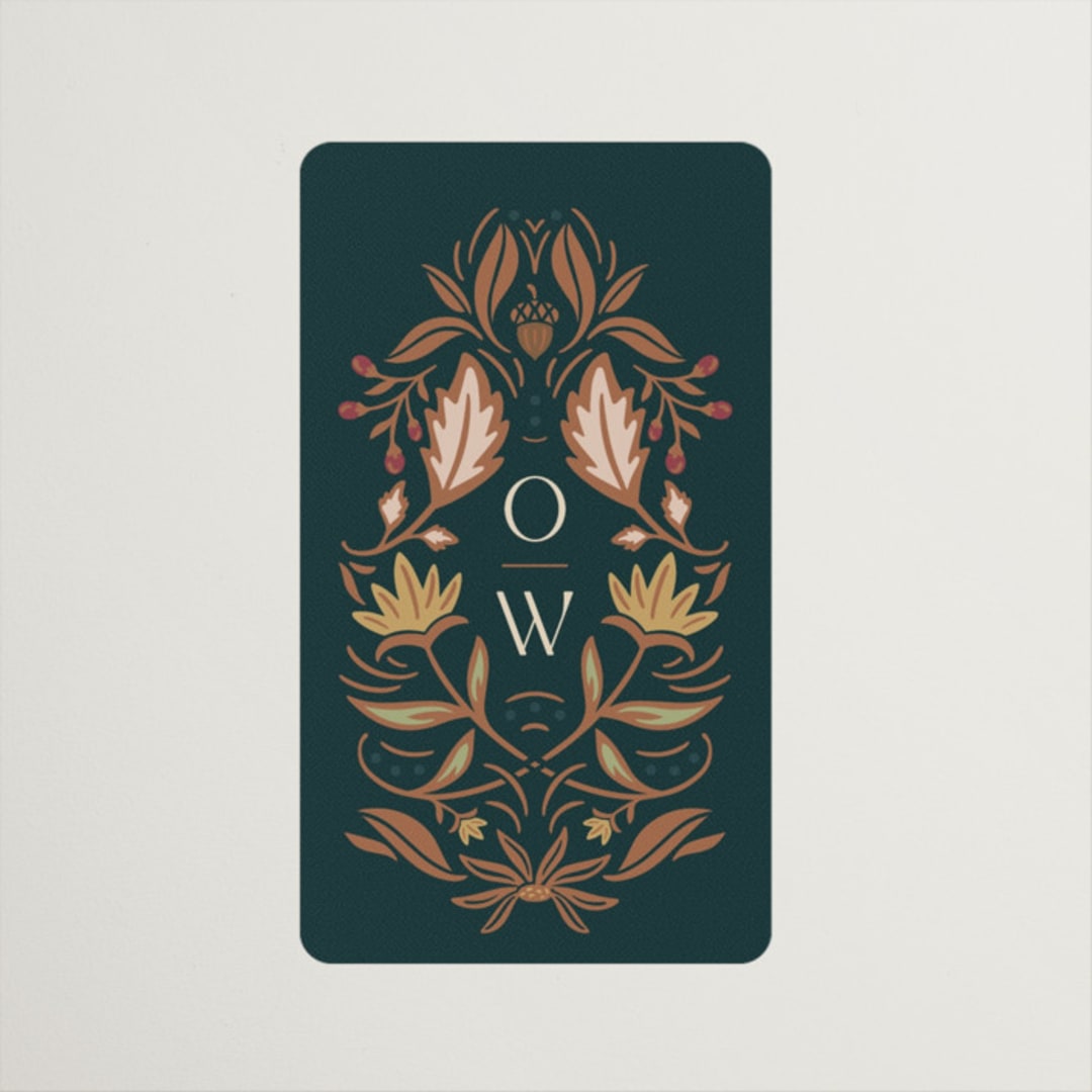 "Autumnal Arch" - Wedding Favor Stickers in Deep Sea by Erin German - Front