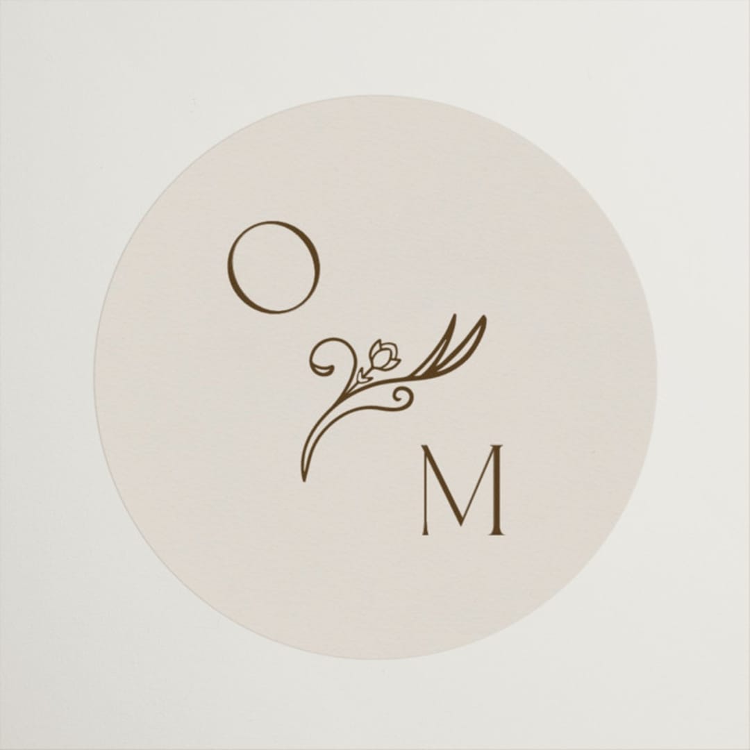 "Ornate Elegance" - Wedding Favor Stickers in Ivory by Maria Hilas-Louie - Front