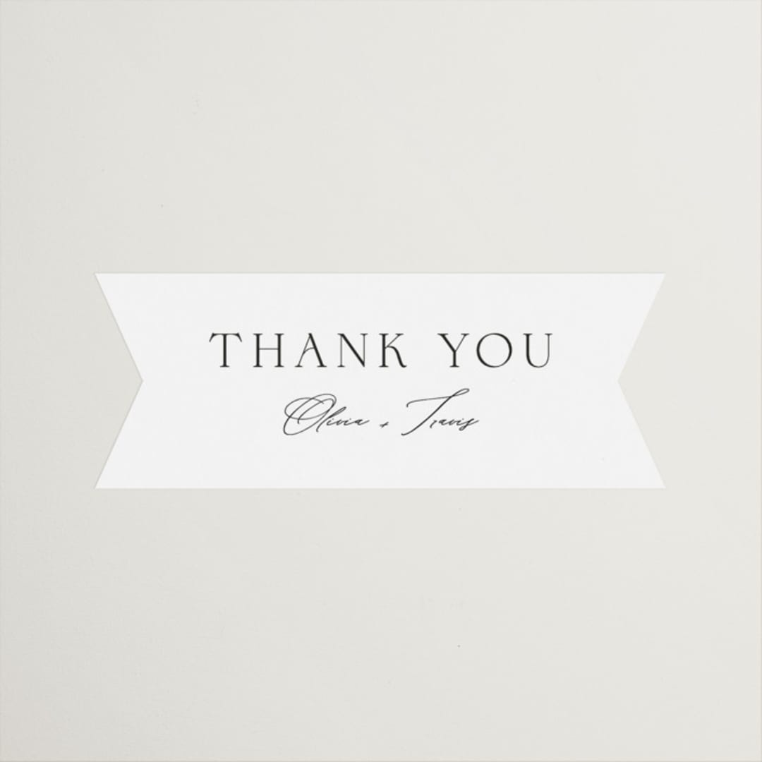 "Brushed Edge" - Wedding Favor Stickers in Silk by Kelly Schmidt - Front