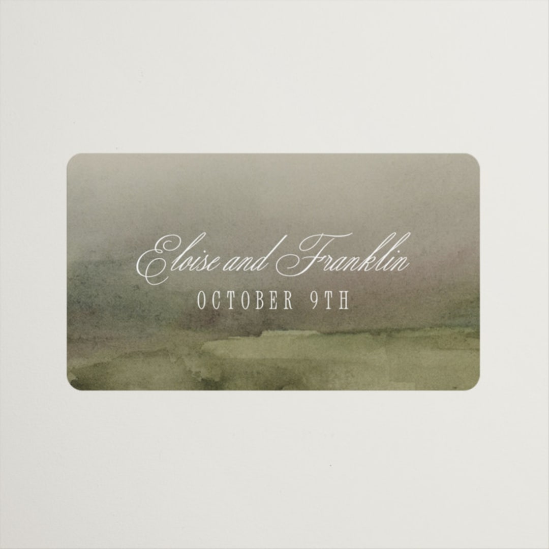 "Hillside" - Wedding Favor Stickers in Graphite by Everett Paper Goods - Front