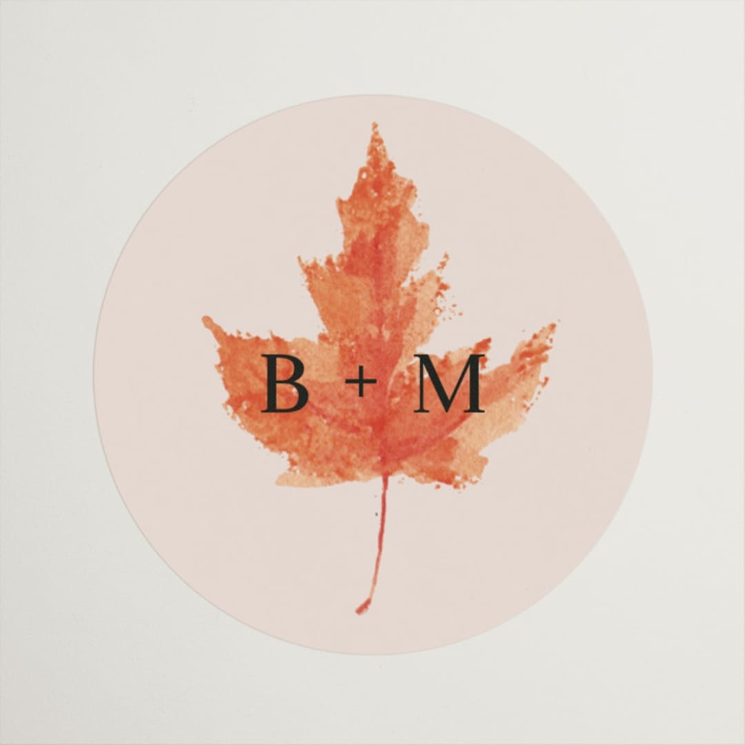 "Autumn Leafs" - Wedding Favor Stickers in Autumn by Itsy Belle Studio - Front