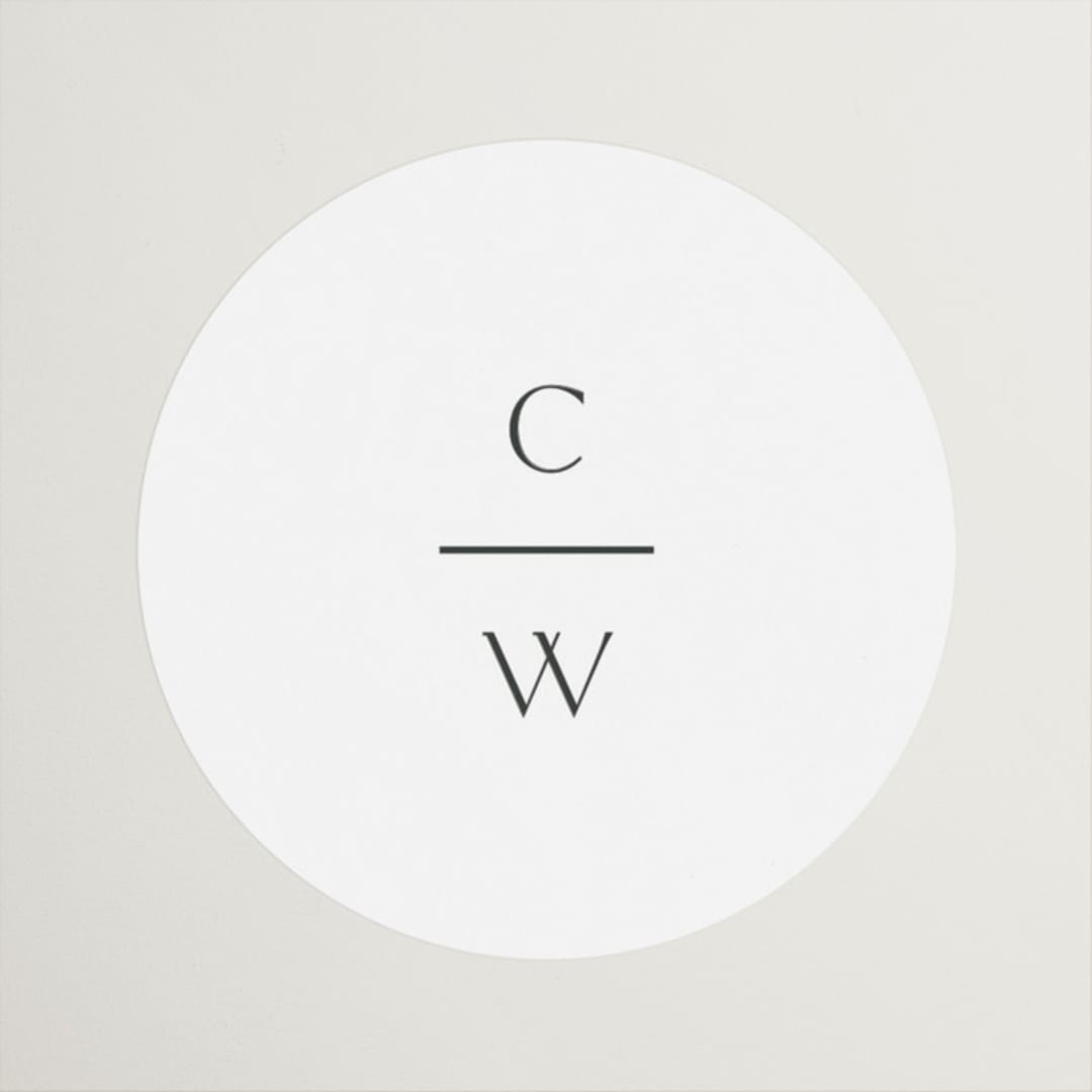 "Understated Elegance" - Wedding Favor Stickers in Cotton by Stacey Meacham - Front