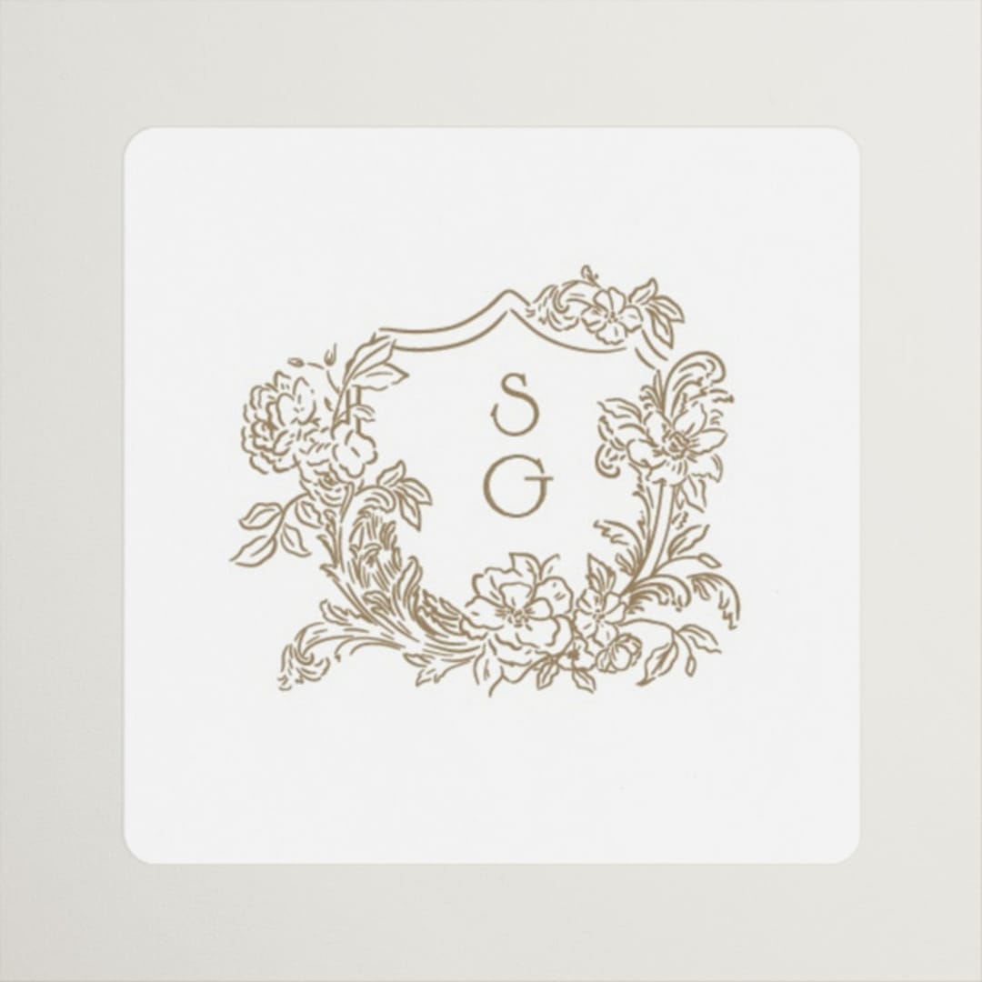 "Rococo" - Wedding Favor Stickers in Pearl by Jenna Holcomb - Front