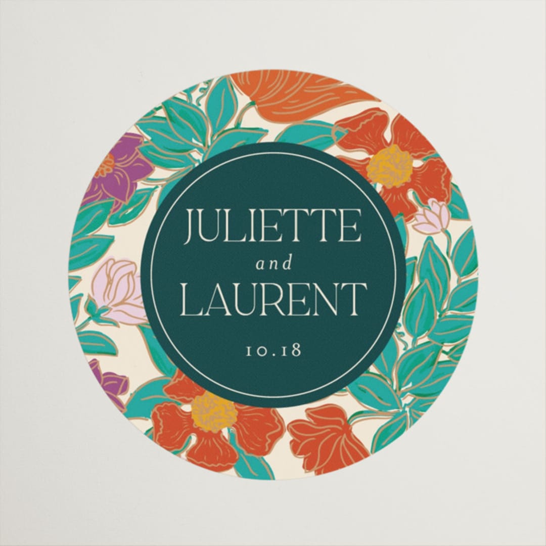 "Tropical garden" - Wedding Favor Stickers in Jungle by Simona Camp - Front