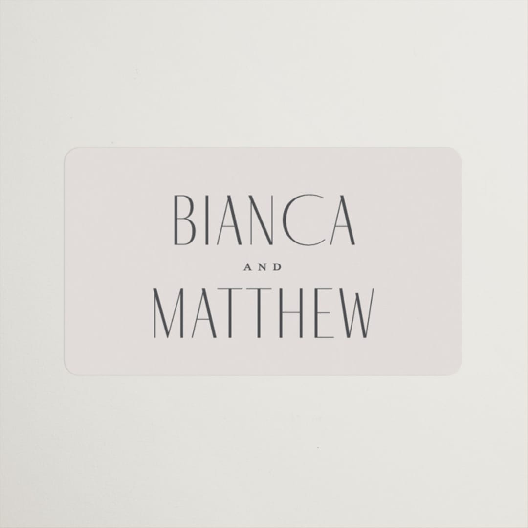 "Newberry" - Wedding Favor Stickers in Bisque by Kristie Kern - Front