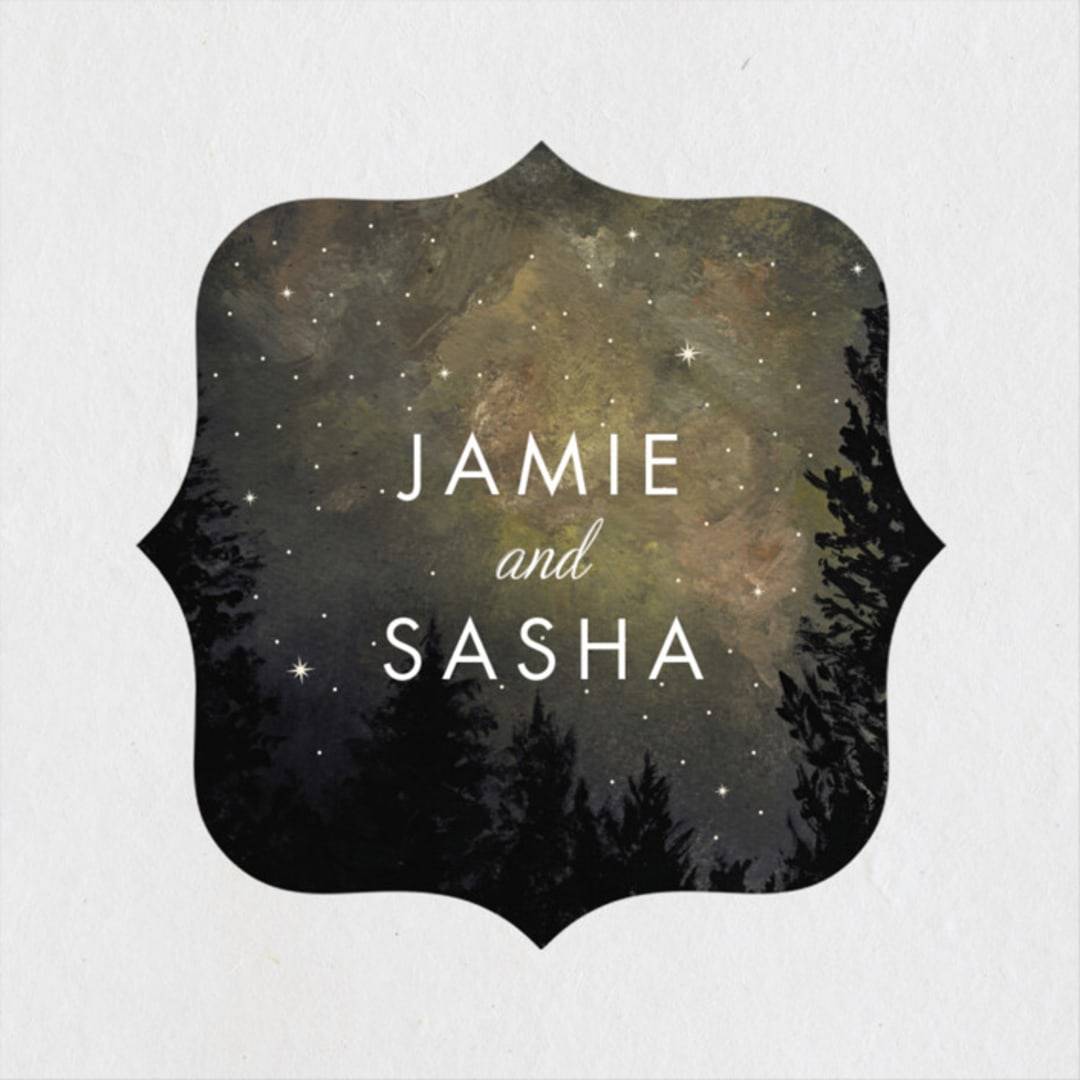 "Starry, Starry Night" - Wedding Favor Stickers in Shadow by Elly - Front