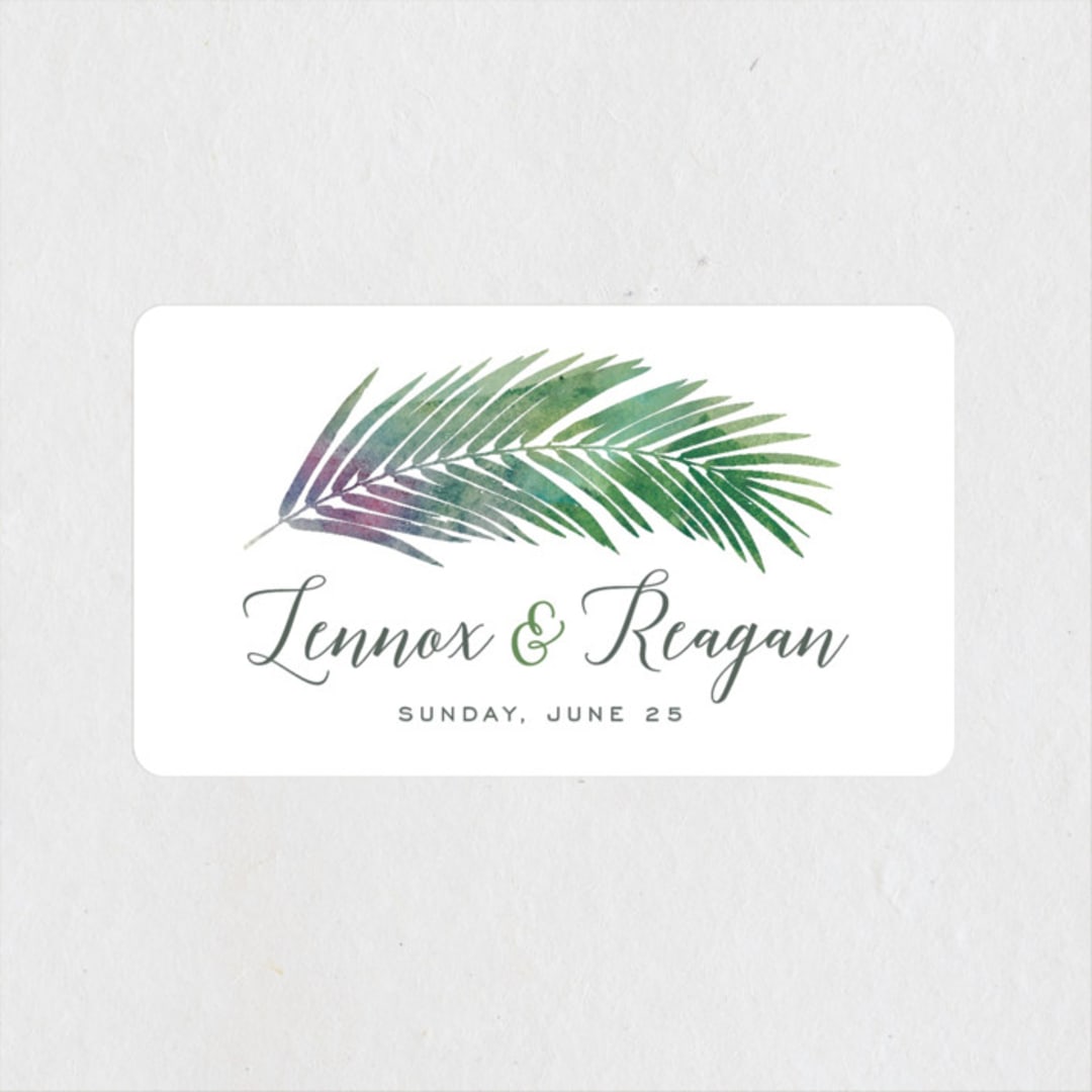 "Tropical Foliage" - Wedding Favor Stickers in Fern by Hooray Creative - Front