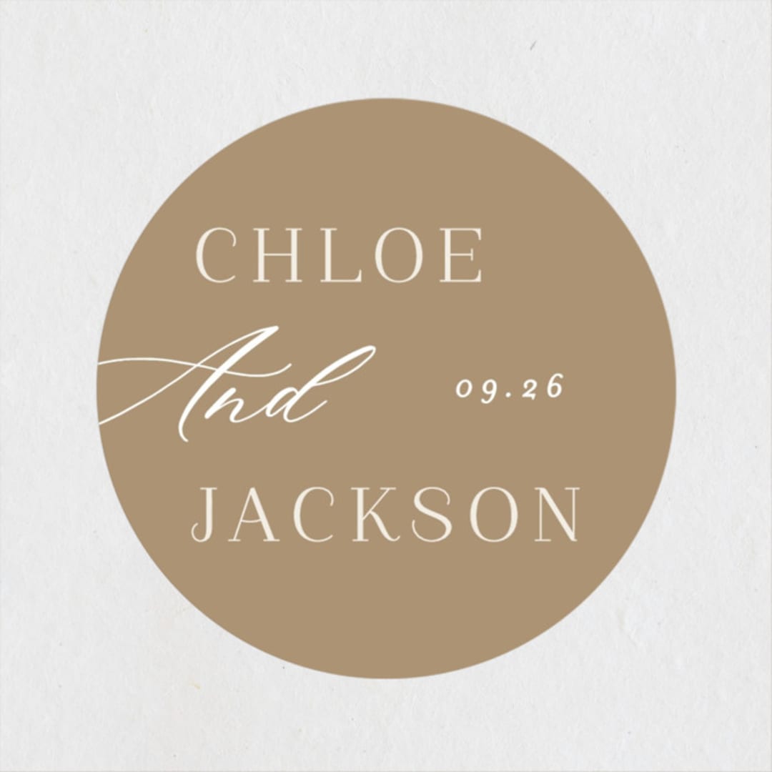 "Left Stack" - Wedding Favor Stickers in Vanilla by Alethea and Ruth - Front