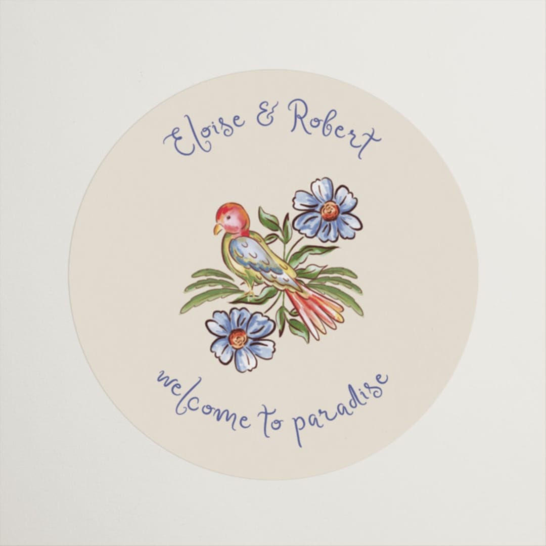 "Artisan Wedding" - Wedding Favor Stickers in Sea by Chris Griffith - Front