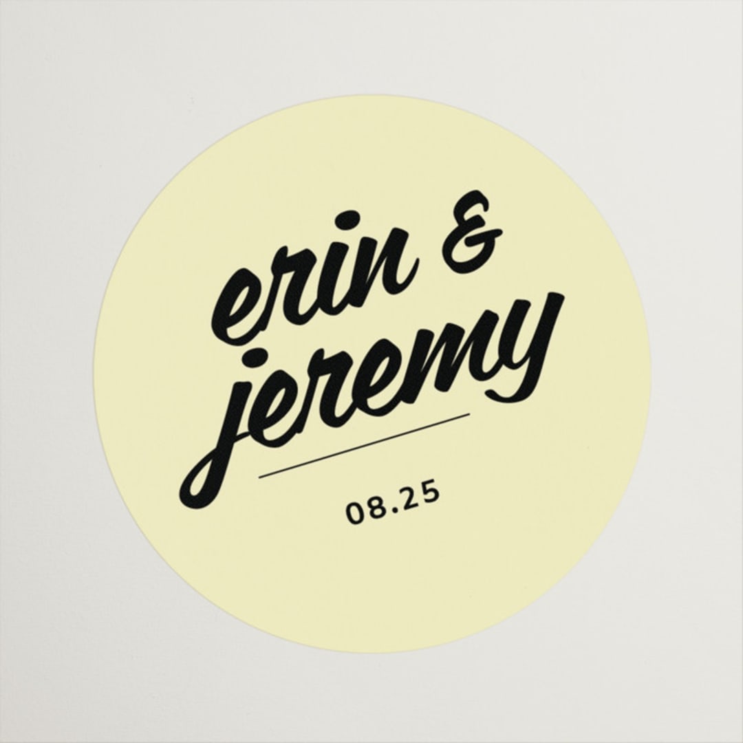 "Courthouse" - Wedding Favor Stickers in Butter by Studio Suku - Front