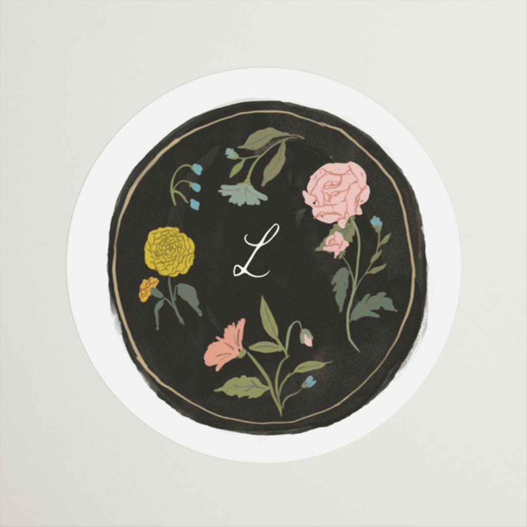 "botanical cameo" - Wedding Favor Stickers in Swan by Lori Wemple - Front