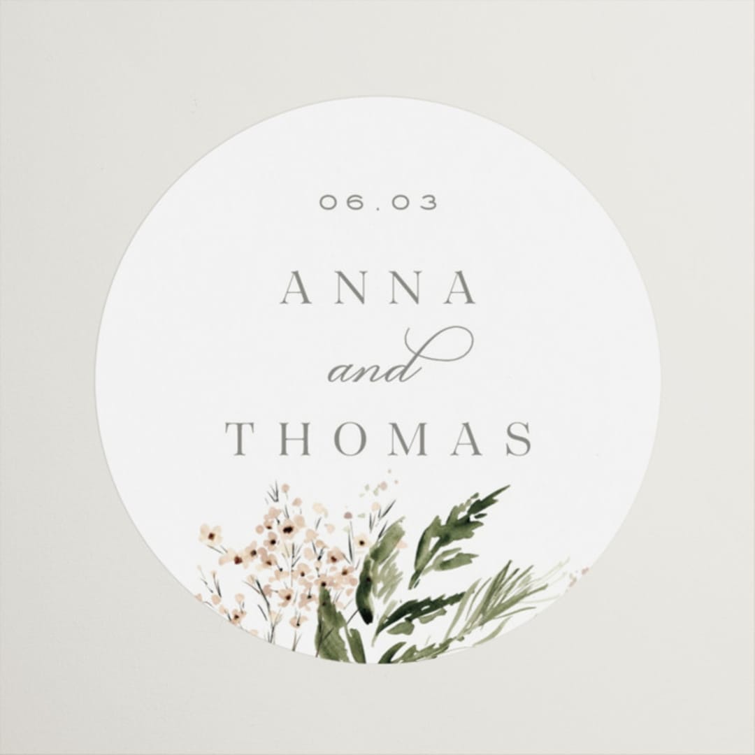 "Grace" - Wedding Favor Stickers in Porcelain by Leah Bisch - Front