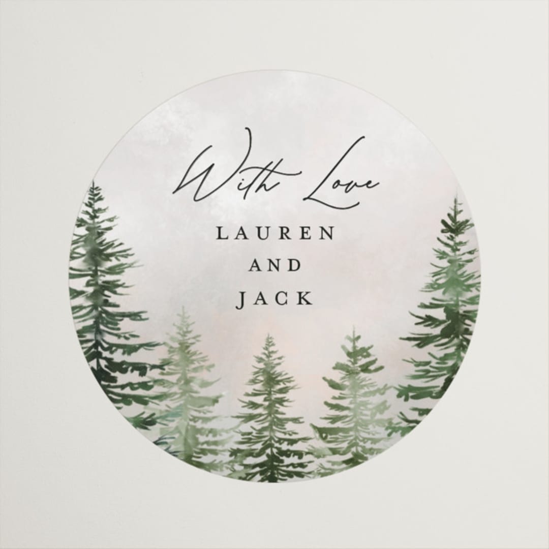 "montagna" - Wedding Favor Stickers in Forest by Petra Kern - Front