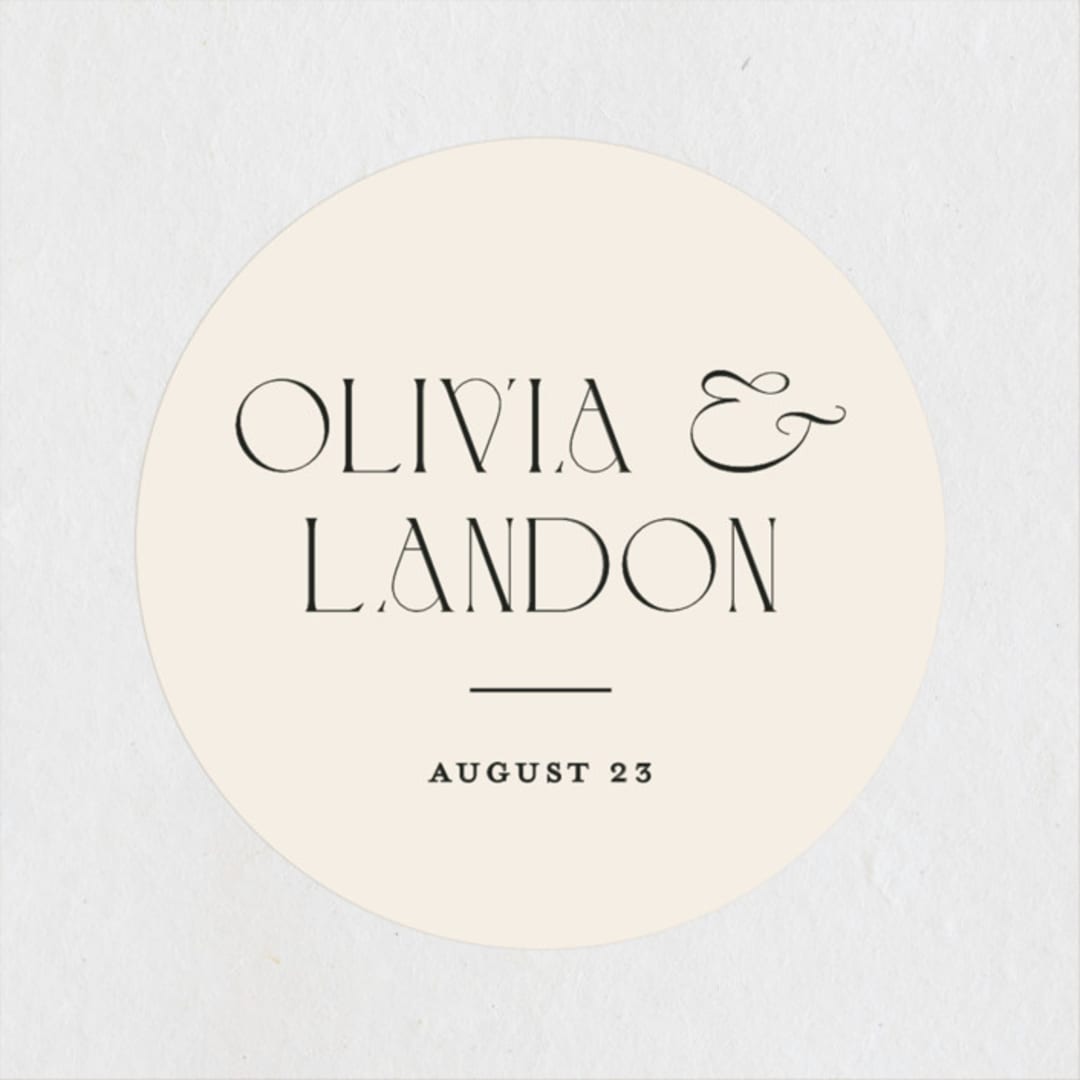 "The Manor" - Wedding Favor Stickers in Buff by Pixel and Hank - Front