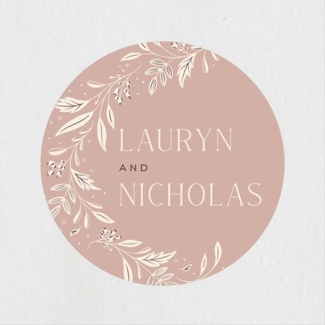 "Moment" - Wedding Favor Stickers in Rose by Erin German - Front