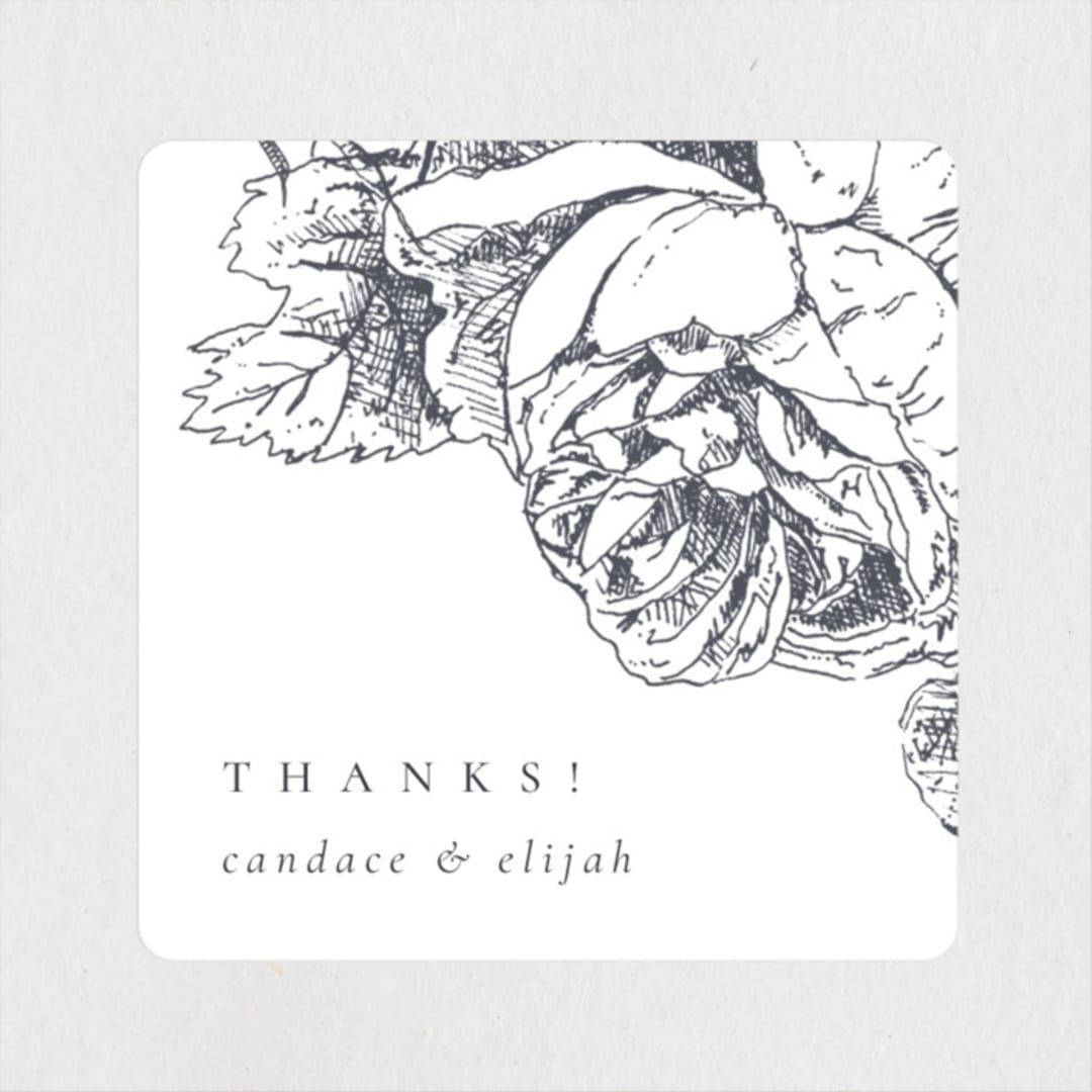 "Delicate" - Wedding Favor Stickers in Pearl by Emily Sabol Goss - Front