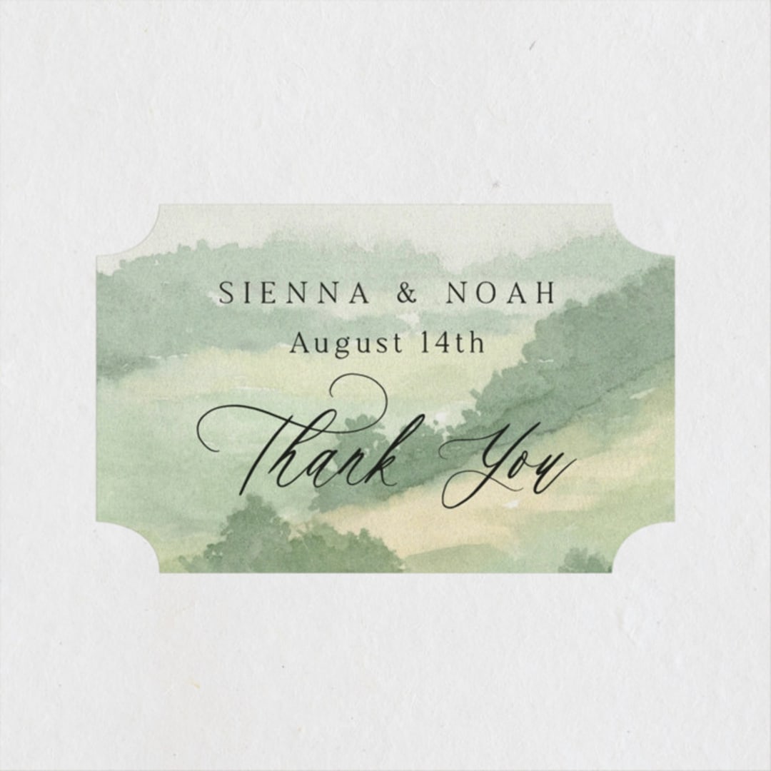 "The Vow" - Wedding Favor Stickers in Meadow by Elly - Front