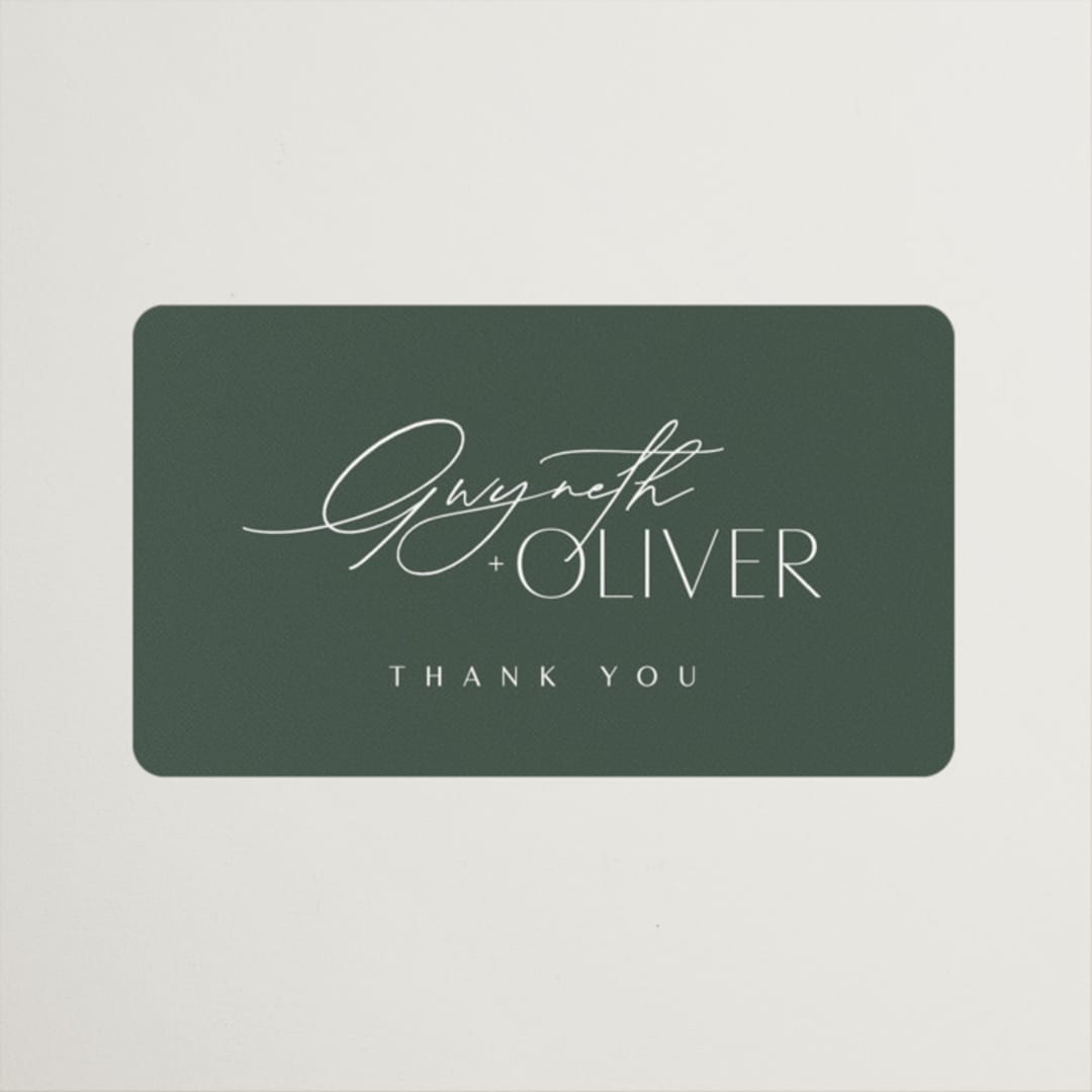 "Flip" - Wedding Favor Stickers in Forest by Kelly Schmidt - Front