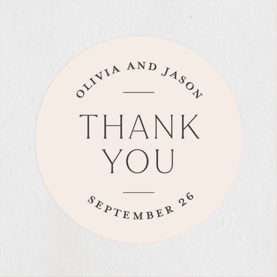 "Splendid" - Wedding Favor Stickers in Ecru by Sandra Picco Design - Front