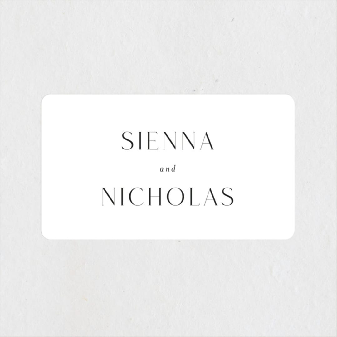 "More Than Words" - Wedding Favor Stickers in Bridal White by Design Lotus - Front