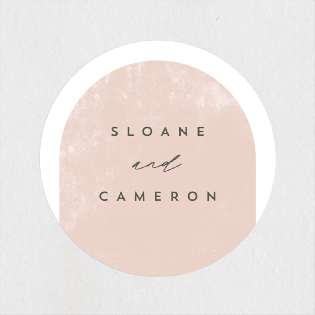 "Arched" - Wedding Favor Stickers in Carnation by Brianne Larsen - Front