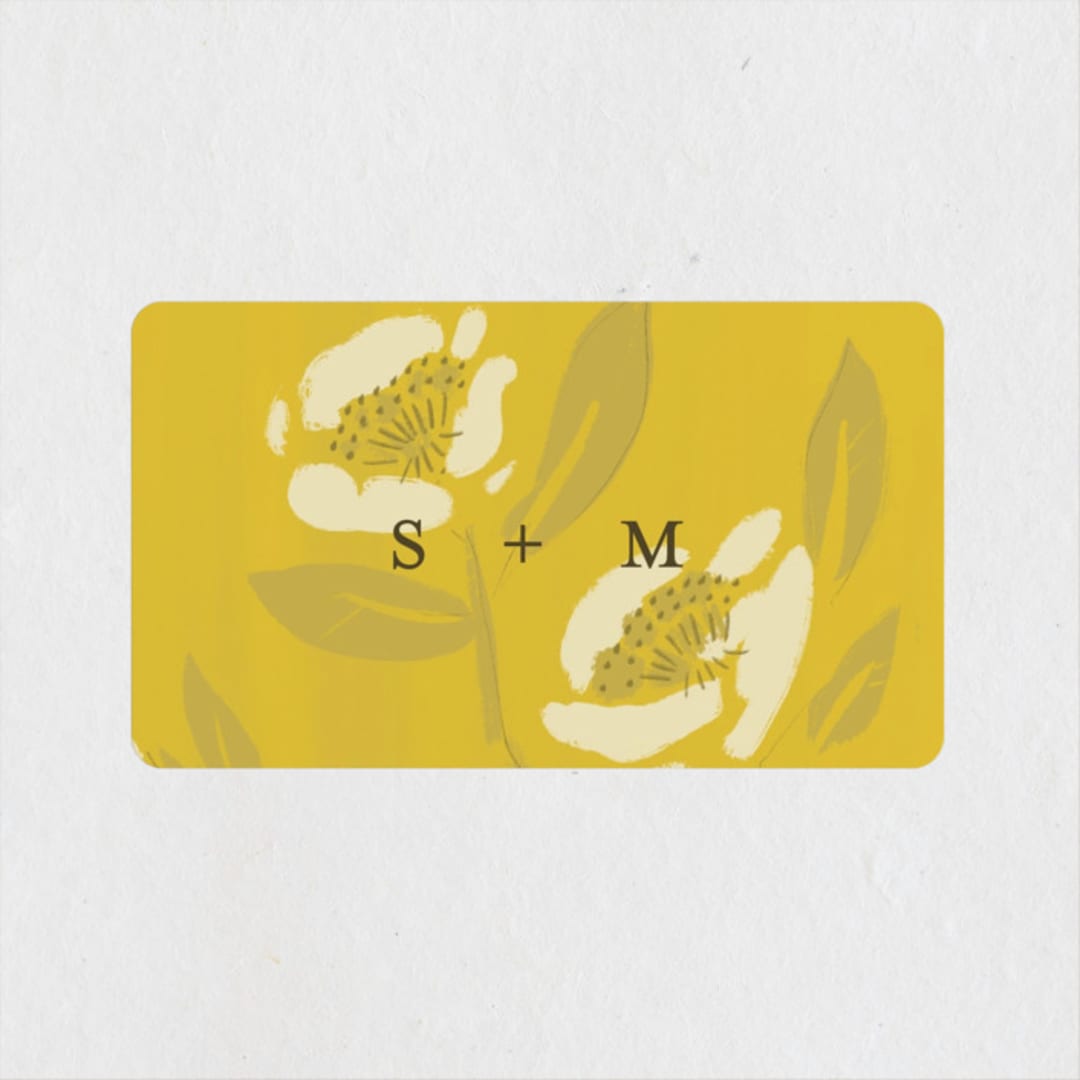 "Sophia" - Wedding Favor Stickers in Sunshine by Ani Somi - Front