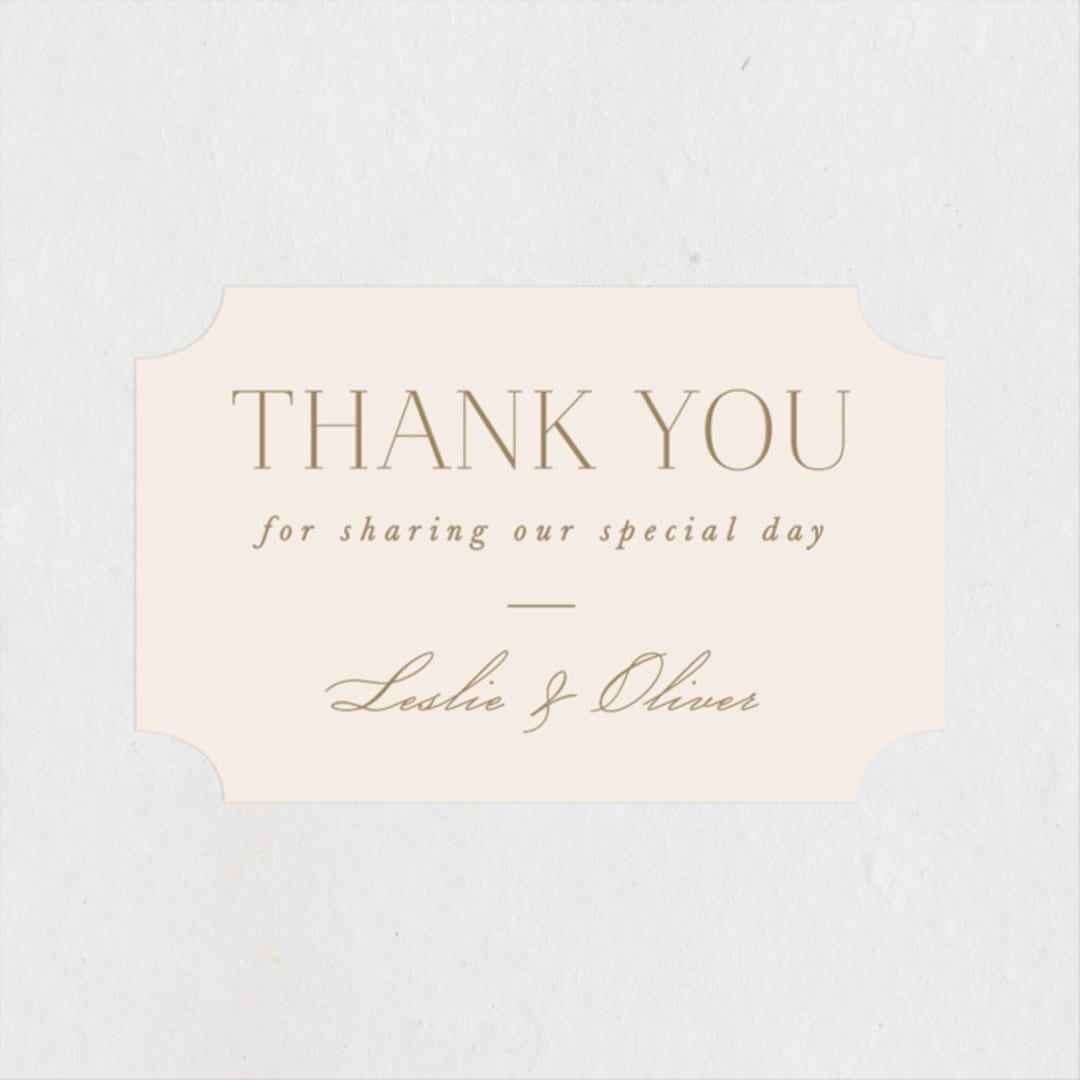 "Understated Elegance" - Wedding Favor Stickers in Buttercream by Brandy Folse - Front
