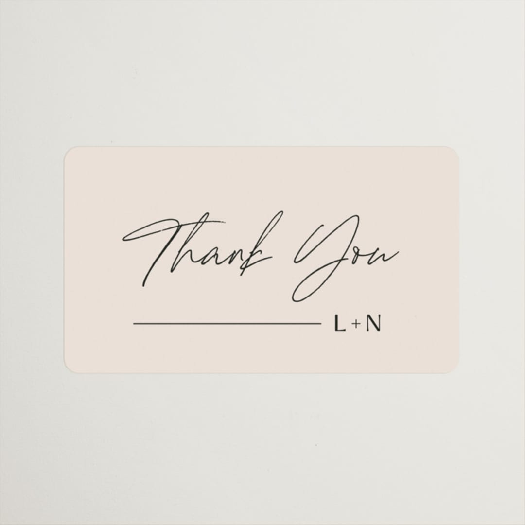 "Modern Aligned" - Wedding Favor Stickers in Creampuff by Carolyn MacLaren - Front