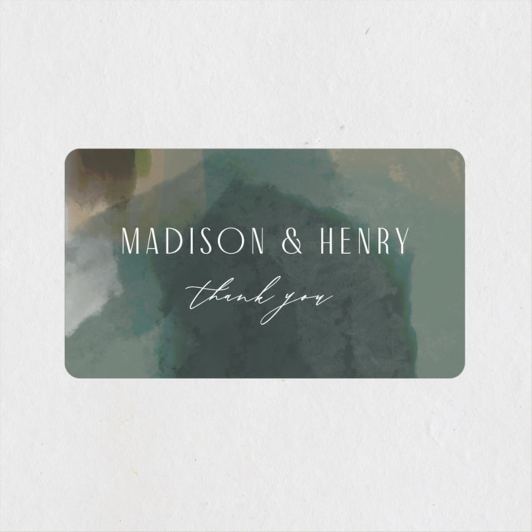 "Verdant" - Wedding Favor Stickers in Moss by Nicoletta Savod - Front