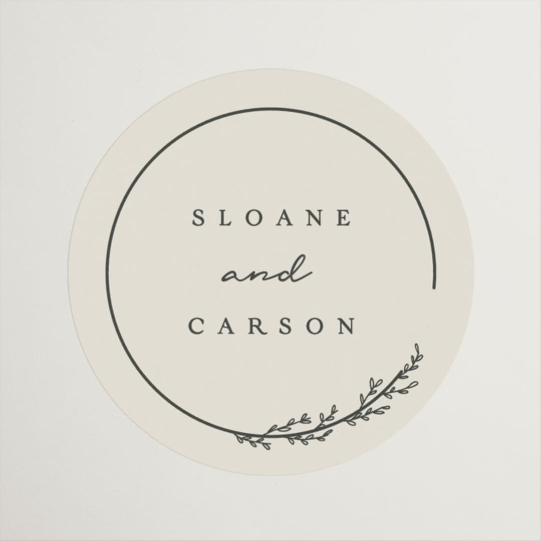 "Branched" - Wedding Favor Stickers in Almond by Brianne Larsen - Front