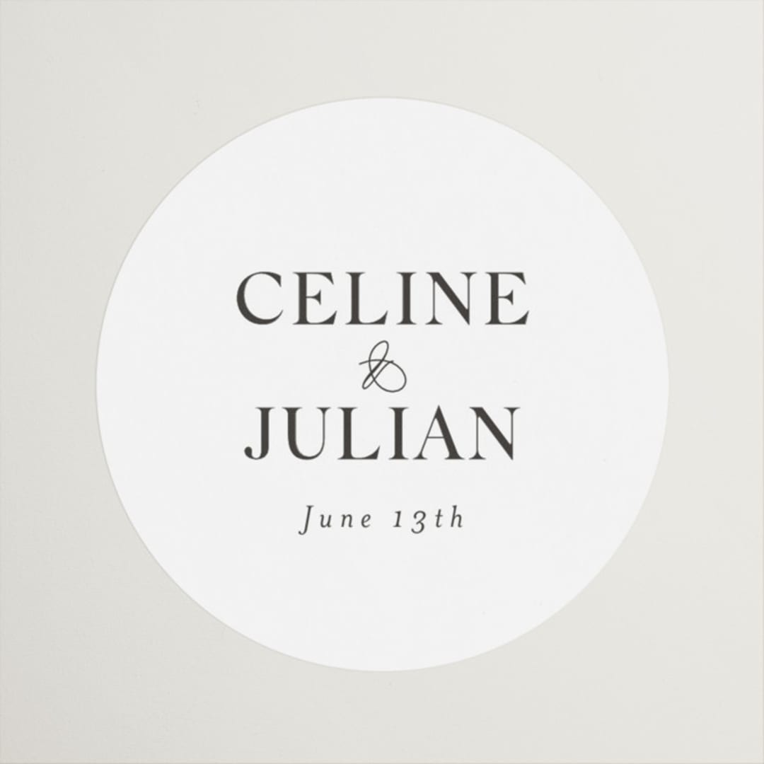 "CELINE" - Wedding Favor Stickers in Opal by Melanie Kosuge - Front