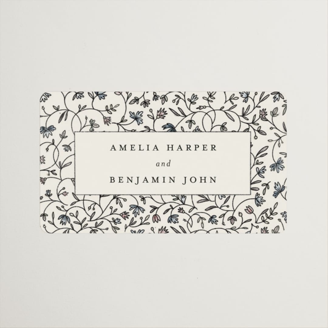 "Hansen" - Wedding Favor Stickers in Almond by Stephanie Hawkes - Front