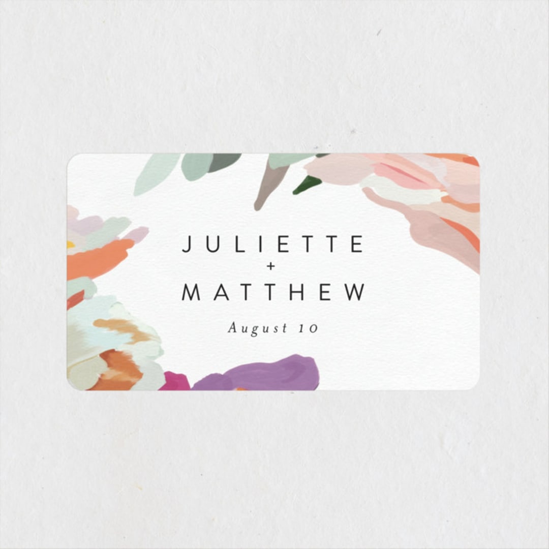 "Abstract Florals" - Wedding Favor Stickers in Bouquet by Maria Hilas-Louie - Front