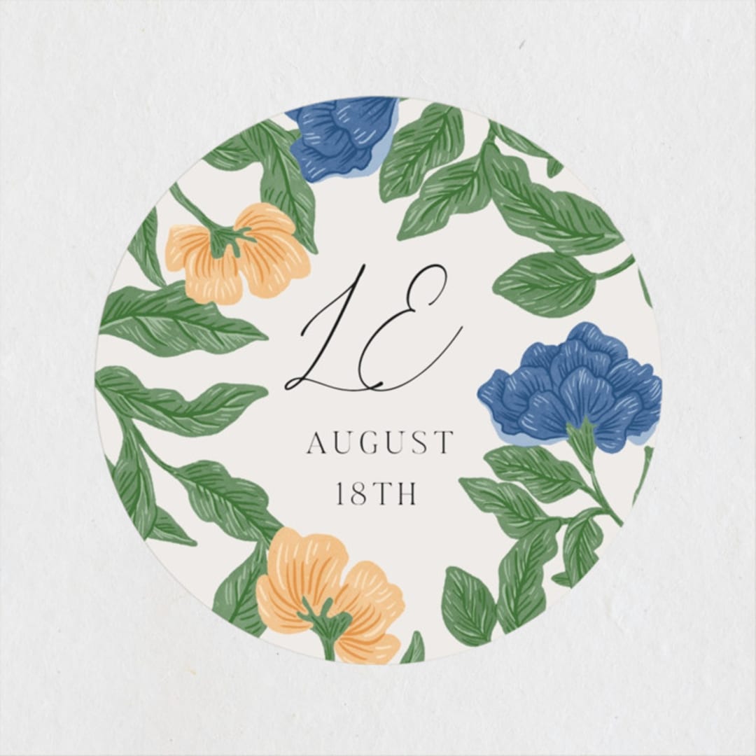 "Floral Garden" - Wedding Favor Stickers in Garden by Elly - Front