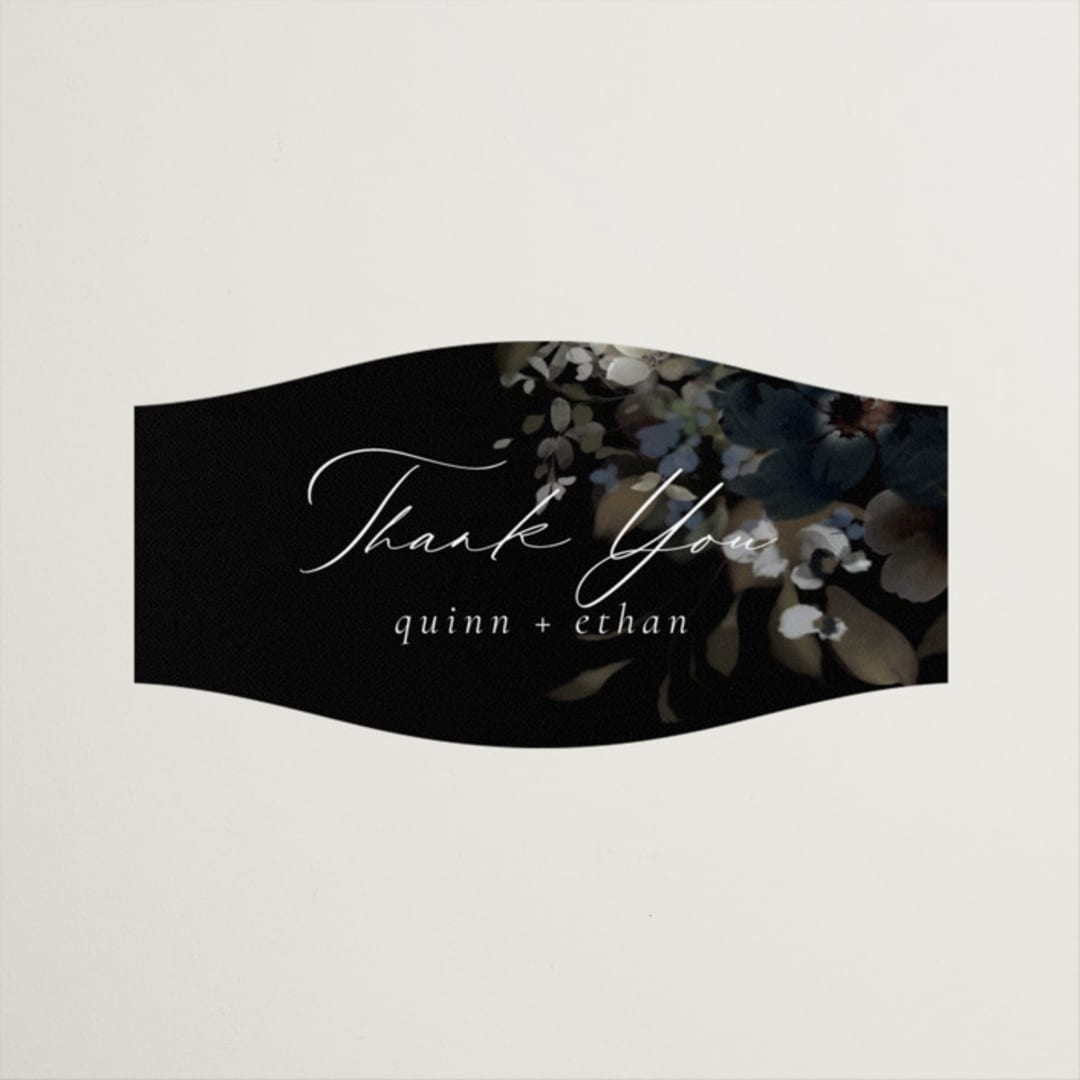 "Vintage Botanical" - Wedding Favor Stickers in Midnight by Grace Kreinbrink - Front