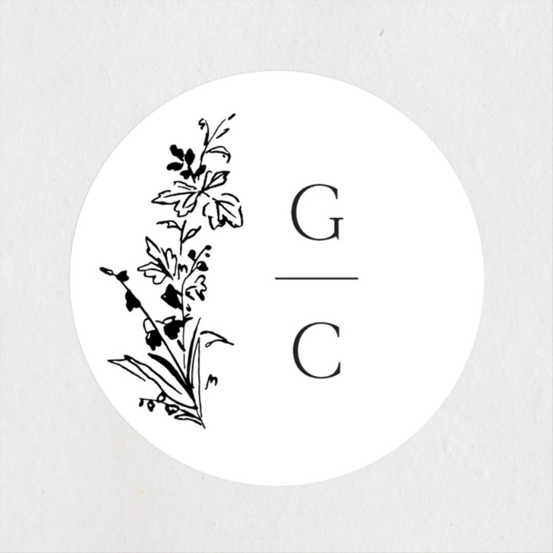 "Quintessential" - Wedding Favor Stickers in Cotton by Everett Paper Goods - Front