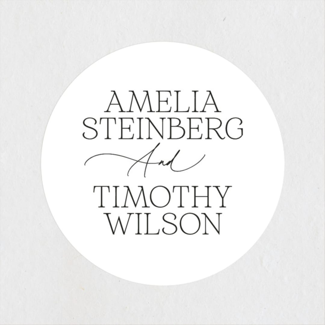 "Dashing" - Wedding Favor Stickers in Pearl by Benita Crandall - Front