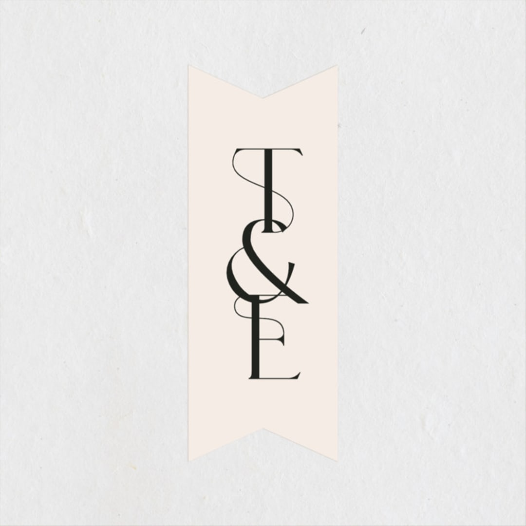 "Engraved" - Wedding Favor Stickers in Charcoal by Claudia Orengo - Front