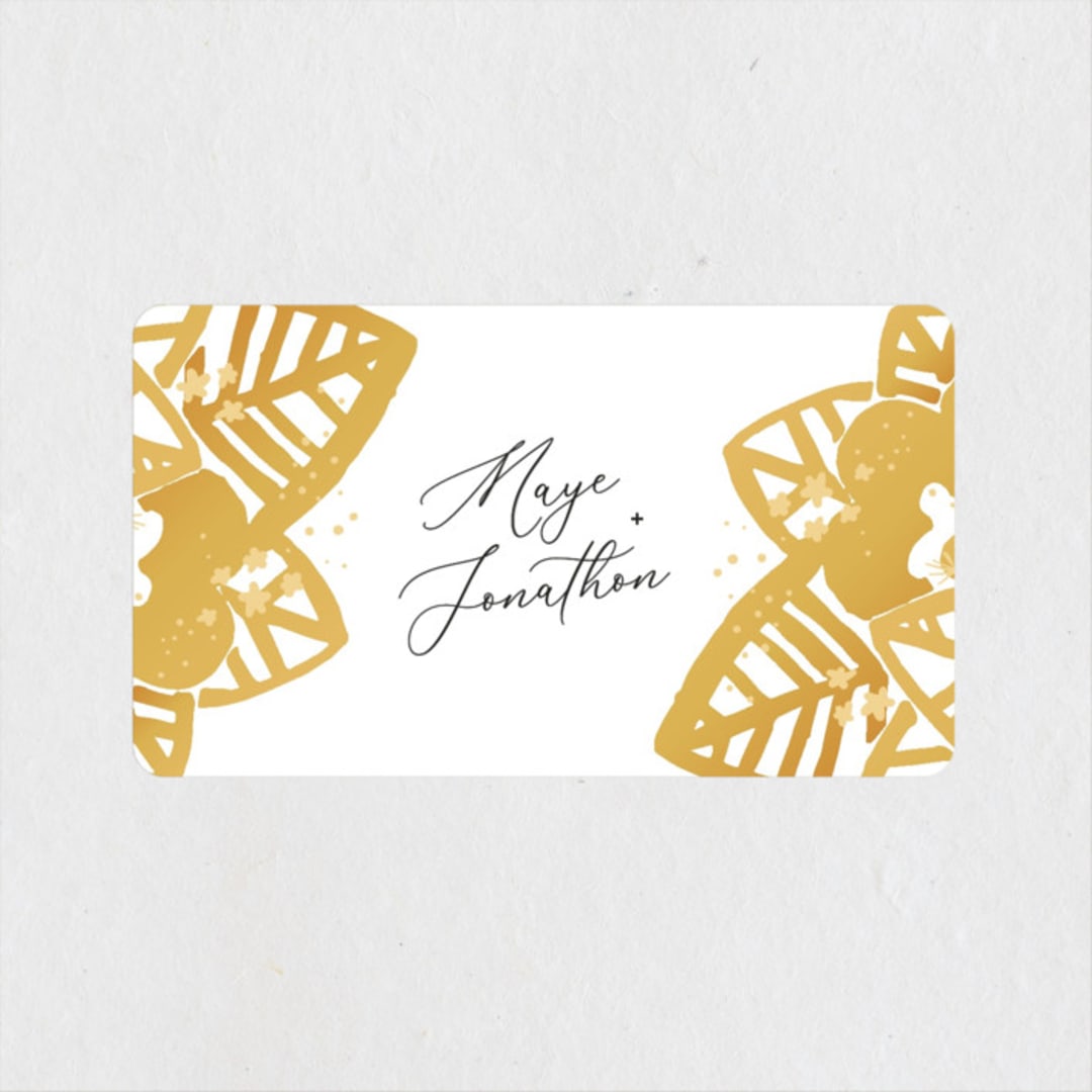 "Sparks" - Wedding Favor Stickers in Sunshine by Corie Page - Front