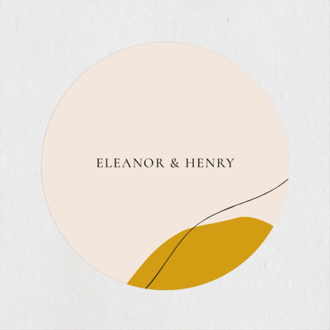 "Trust" - Wedding Favor Stickers in Ochre by Wendy Chung - Front
