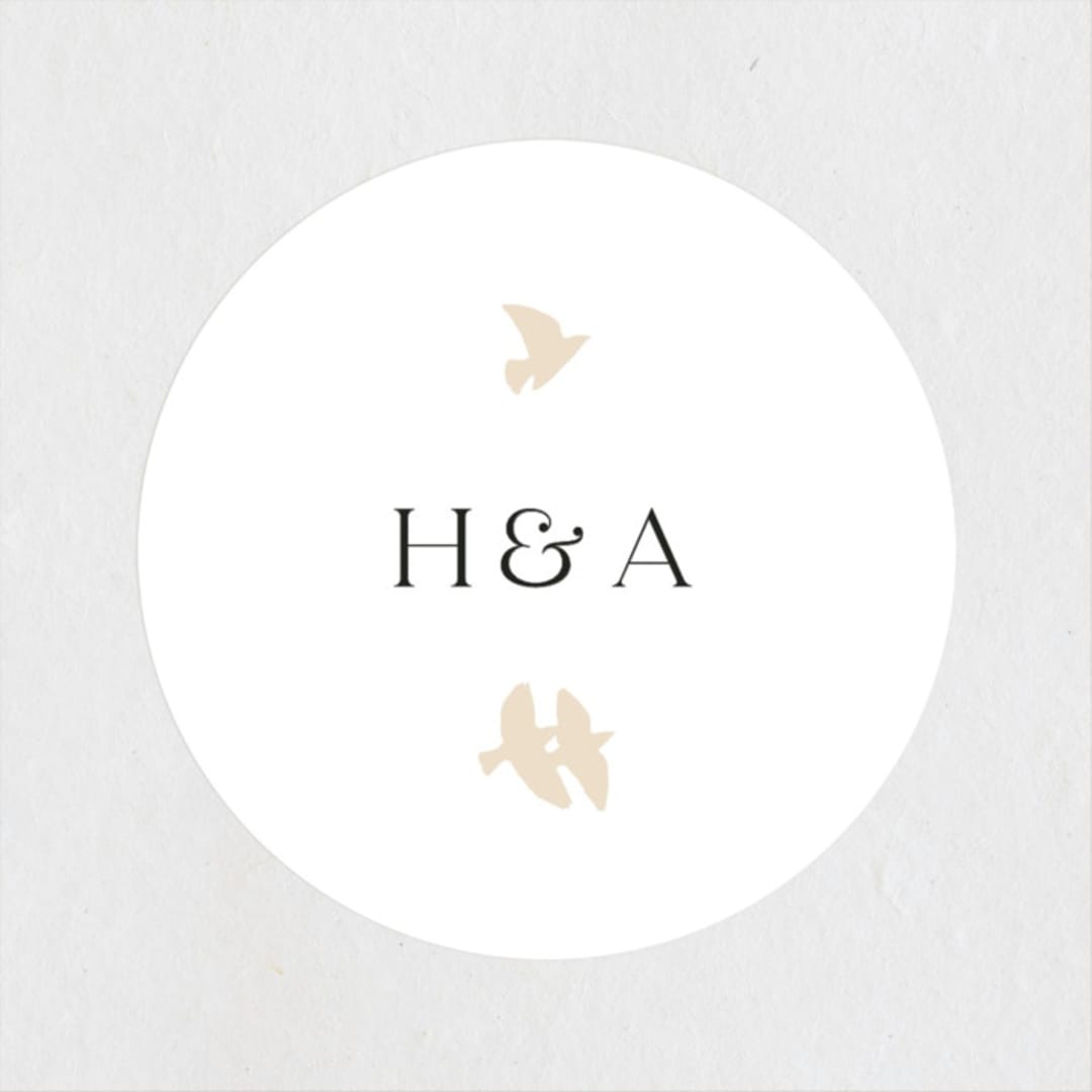 "Soar" - Wedding Favor Stickers in Cream by Phrosné Barwood - Front